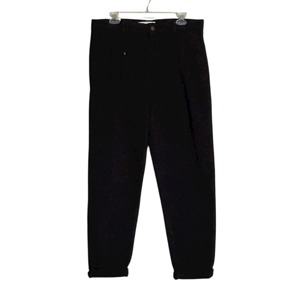 Zara Men’s Black Denim Pleated Pant NWT - Picture 1 of 6